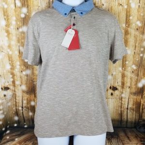 Bruno Milano comfort fit polo shirt w blue collar